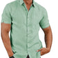 👔Men's Shirt With Solid Color Lapel And Short Sleeves