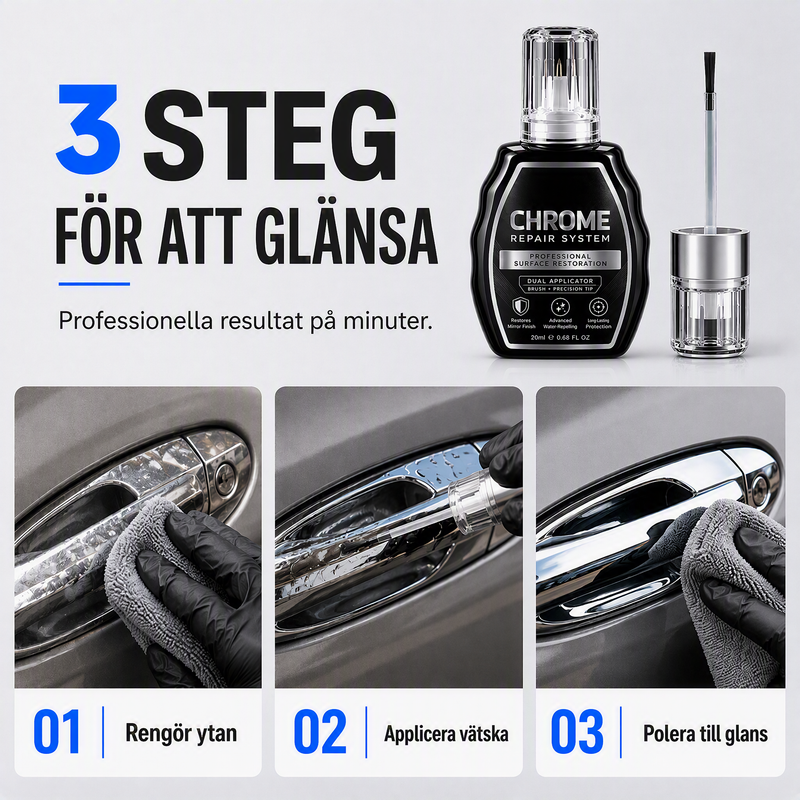 ✨🚗 KÖP 2 – FÅ 1 GRATIS! 💎 Krom- & Metallrestaurerare – Ge Slitna Metallytor Glansen Tillbaka! ✨