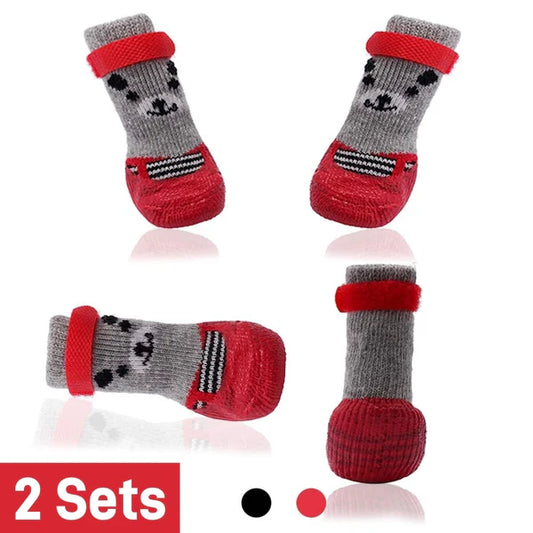 2 Pairs Anti-Slip Waterproof Dog Socks Shoes