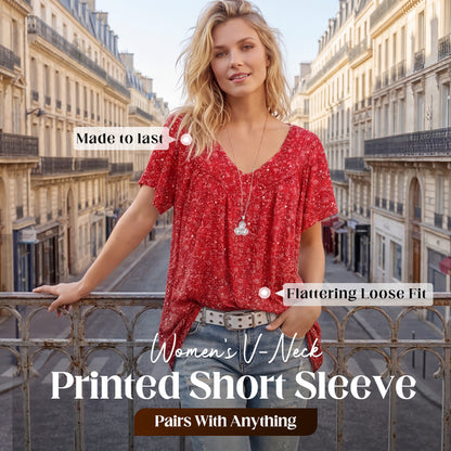 👚✨ 50% RABATT! V-ringad Sommartopp – Lätt & Bekväm