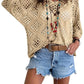 ⏰Last day sale 49% OFF🔥Womens Bohemian-Inspired Beige Crochet Top with V-Neck