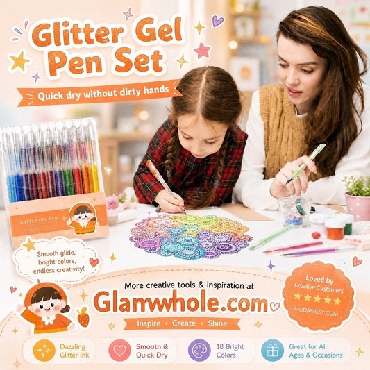✨🖊️ 50 % RABATT NU! 🌈 Glitter-Gelpenna Set – Glittrande Bläck, Mjukt Flyt & Snabbtorkande för Anteckningar, Pyssel & Kreativa Projekt 🎨💖