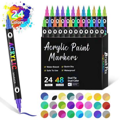 🎨 50 % RABATT NU! ✨ Akrylpenna med Dubbel Spets – För Detaljer, Dekoration & Kreativa DIY-Projekt 🖌️