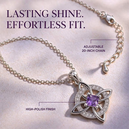 ☘️💎 50 % RABATT NU! Halsband med Keltisk Knut & Födelsesten – Personligt Smycke med Elegant Design ✨