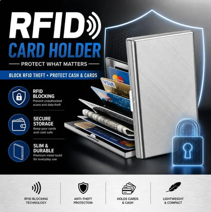 🔥💳 50 % RABATT NU! 🔒 RFID-Korthållare i Rostfritt Stål – Hjälper till att Skydda Dina Kort mot Obehörig RFID-läsning 💳✨