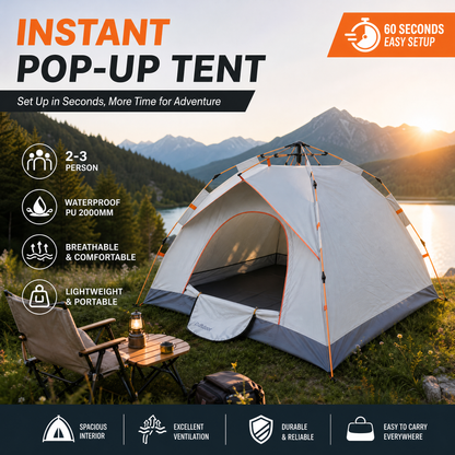 🏕️ SONDERANGEBOT – 50 % RABATT! ☔ Automatisches Campingzelt – Schnell Aufgebaut, Wasserdicht & Ideal für Outdoor-Abenteuer 🌲✨