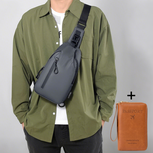 🔥Spara 100 kr🔥Vattentät Axelväska+RFID-passfodral