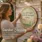 🌸 50 % RABATT NU! 🌿 Rund Trädgårdsskylt i Metall – “Leave Room in Your Garden for the Angels to Dance” ✨