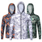 Sista 1 veckan köp 2 få 1 gratis!⌛Utomhus Solskydd Camouflage Hooded Långärmad Jacka med hel dragkedja