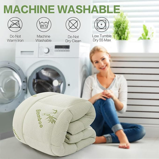 Premium Bambu Madrassöverdrag💚 Extra Tjock 1200 GSM – Sov Som På Hotell