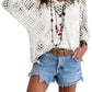 ⏰Last day sale 49% OFF🔥Womens Bohemian-Inspired Beige Crochet Top with V-Neck