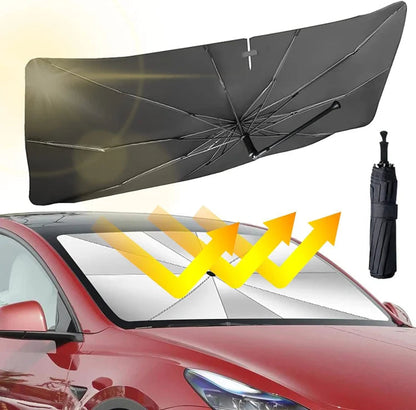 ☀️ 50% RABATT NU!🚗 Sammenlegbart Bilvinduskyld – Blokkerer UV & Varme – Beskytter Dashbord & Interiør 🛡️