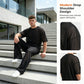 👕 Herr Casual Loose T-shirt & Vida Byxor 2-Delat Set