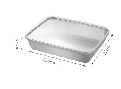 Square stainless steel plate (with lid)