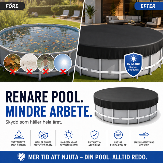 🏊‍♂️ 50 % RABATT NU! 🧺 Vattentätt Poolöverdrag i 210D Oxford – Skyddar Mot Regn, Löv & Smuts ✨