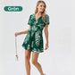 🌸🔥 Upp till 50% RABATT! Dam Jumpsuit med Botaniskt Tryck