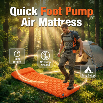 🛏️⛺ 50 % RABATT NU! ✨ Ultralätt Liggunderlag med Inbyggd Fotpump – 7,5 cm Tjockt & Bekvämt för Camping, Vandring och Strand 🌊