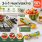 🍈✨ 3-i-1 Fruktverktyg – Melonkula, Skär & Dekorera Frukt Enkelt