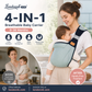 👶💛 50 % RABATT NU! 4-i-1 Bärsele med Ventilerande Mesh – 0–36 Månader, Fram & Rygg – Nära Barnet, Händerna Fria ✨