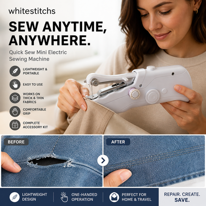 🧵✨ 50 % RABATT NU! Mini Elektrisk Symaskin – Kompakt, Portabel & Enkel Att Använda för Snabba Syprojekt