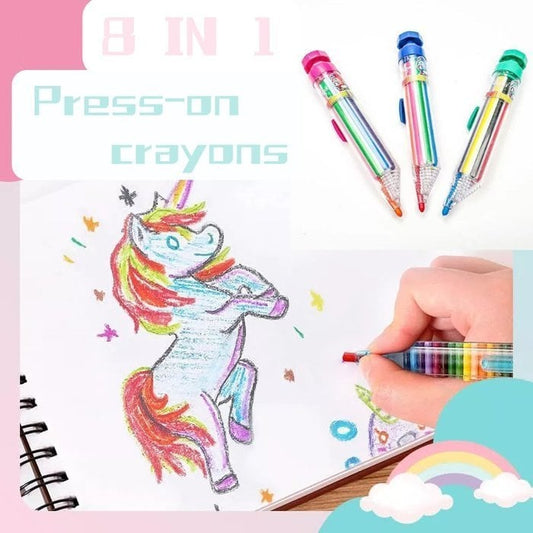 🎄🖍️ 50 % RABATT NU! ✨ 8-i-1 Krita – 8 Färger i En för Kreativa Julprojekt 🎨
