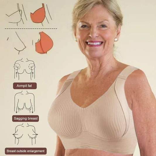 🎁Köp 1 få 1 gratis💕 Ribbad Bygelfri Push-Up BH