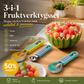 🍈✨ 3-i-1 Fruktverktyg – Melonkula, Skär & Dekorera Frukt Enkelt