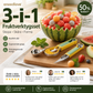 🍈✨ 3-i-1 Fruktverktyg – Melonkula, Skär & Dekorera Frukt Enkelt