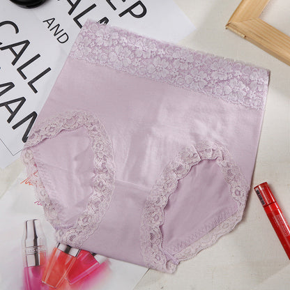 Women's Lace High Waisted Cotton Panties