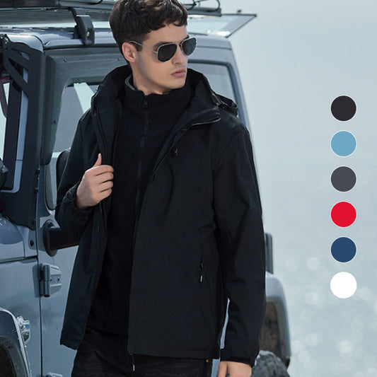 Warm Lightweight Full-Zip Hooded Jacket with Removable Liner