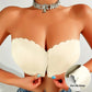 😍🎁Seamless Strapless Wavy Trim Front Closure Bra