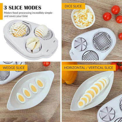 ⌛Reducerad med 34% 🔥Ny 3-i-1 Multifunktionell grönsaksskärare Fancy Split Egg Slicer Egg Slicing and Dividing