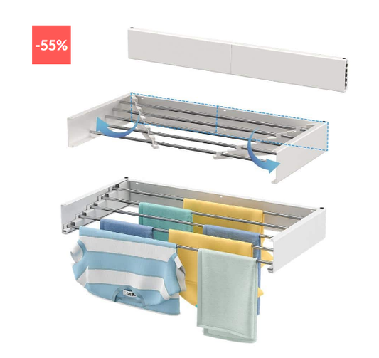 👚Maximal rabatt! 💥  VÄGGMONTERAD HOPFÄLLBAR TORKSTÄLLNING