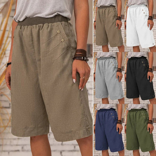 🔥Kampanj - 54% rabatt💥Kvinnor sommar avslappnade pocket shorts