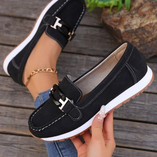 ⌛Reducerad med 69% 🔥🥿✨Casual Loafers med tjock sula och ovandel i fuskmocka skor