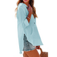 👚✨ 50% RABATT! Enfärgad V-ringad Långärmad Topp Med Huva & Fickor – Bekväm & Trendig Stil 💖