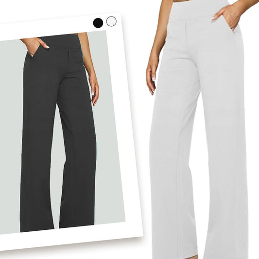 ⌛ 70 procents minskning🔥 Yoga-byxor med hög midja och stretch för kvinnor, enkla, enfärgade och avslappnade