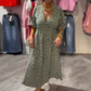 🌸👗 Damklänning med V-ringning och Tryck – Lätt, Elegant & Perfekt För Sommaren