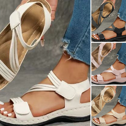 Moderiktiga sandaler med öppen tå för kvinnor