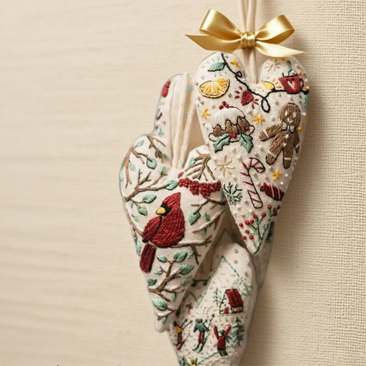 💖DIY hjärtformad handbroderad juldekoration/dekorationskit