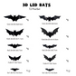 🦇 50 % RABATT NU! 👻 Halloween 3D Fladdermus LED Väggdekoration – Lys Upp Ditt Hem Med Kuslig Stämning ✨
