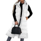 🔥Tidsbegränsat erbjudande: 62 % rabatt!🔥 Women's Long Puffer Vest | Quilted Hood & Button Closure ❄️