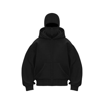 Ninja-hoodie med dragkedja för män och kvinnor