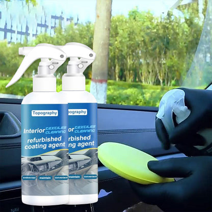 Multifunktionell beläggning för renovering av bilinteriörer med glanspolerande spray