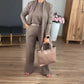 💥Julrea 50% Rabatt💥Elegant Tre-delat Set: Lång Kofta, Topp och Byxor