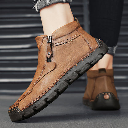 Tidsbegränsat erbjudande 300 kr ⏳ Men's Fashion Retro Zipper Detail Ankle Boots