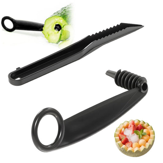 🥔🍴Spiraalmes en V-vorm Snijmes voor Fruitdecoratie