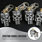 Creative Piston Skull Keychain with Flashlight