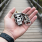 Creative Piston Skull Keychain with Flashlight