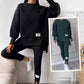👚69% RABATT NU! 🧘‍♀️ Avslappnat Set med Sweatshirt och Leggings – Bekvämt, Trendigt & Perfekt för Träning eller Avkoppling 🏃‍♀️📦